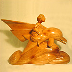 Man Riding Dolphin carving philippine decoration